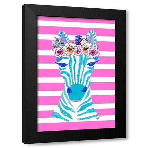 Funky Zebra Black Modern Wood Framed Art Print by Wilson, Kali