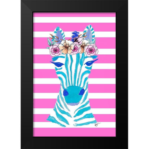 Funky Zebra Black Modern Wood Framed Art Print by Wilson, Kali