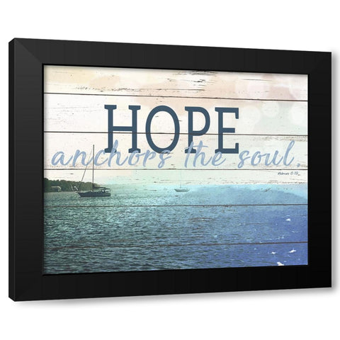 Hope Anchors The Soul Black Modern Wood Framed Art Print with Double Matting by Wilson, Kali