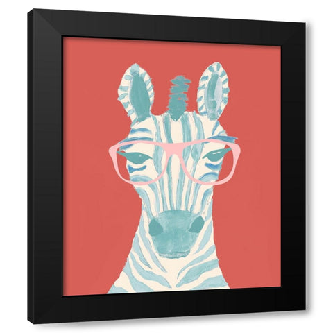Wise Zebra Black Modern Wood Framed Art Print by Wilson, Kali