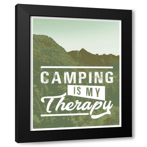 Camp Therapy Black Modern Wood Framed Art Print with Double Matting by Wilson, Kali