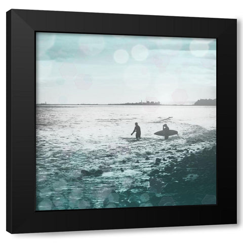 Pacific Surfer Black Modern Wood Framed Art Print with Double Matting by Wilson, Kali