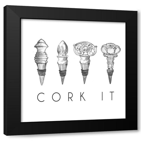 Cork It Black Modern Wood Framed Art Print by Baker, Mary Beth