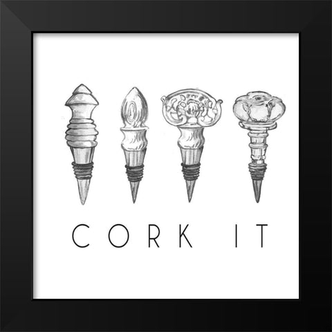 Cork It Black Modern Wood Framed Art Print by Baker, Mary Beth