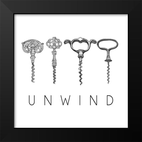 Unwind Black Modern Wood Framed Art Print by Baker, Mary Beth