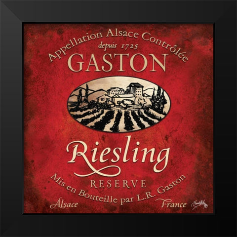 Still Life Wine Label Square V Black Modern Wood Framed Art Print by Baker, Mary Beth