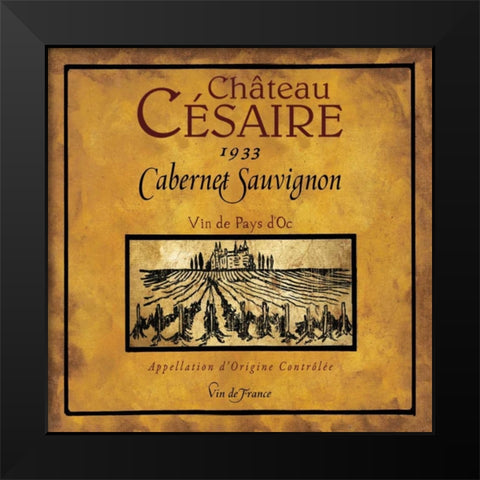 Still Life Wine Label Square IX Black Modern Wood Framed Art Print by Baker, Mary Beth