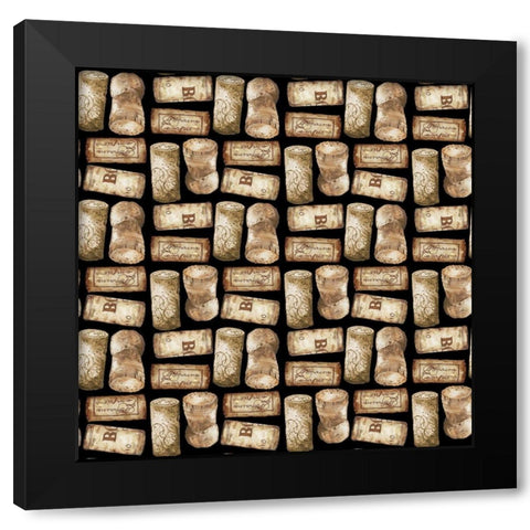 Wine Cork Pattern A (black) Black Modern Wood Framed Art Print with Double Matting by Baker, Mary Beth