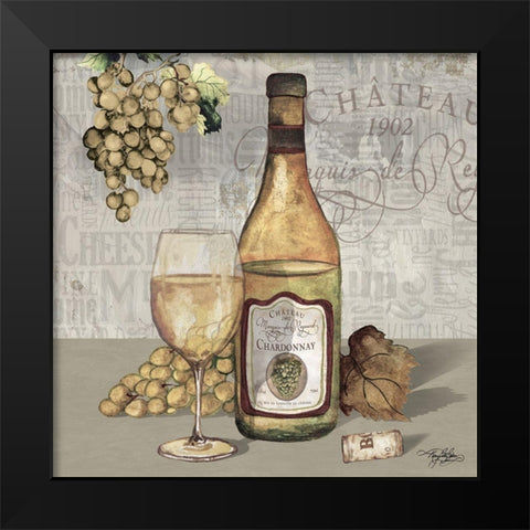 Wine and Grapes III Black Modern Wood Framed Art Print by Baker, Mary Beth