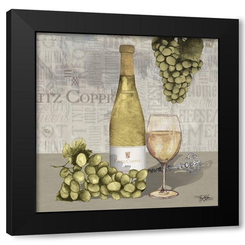 Uncork Wine and Grapes II Black Modern Wood Framed Art Print by Baker, Mary Beth