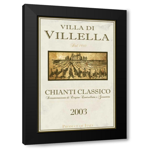 Still Life Wine Label II Black Modern Wood Framed Art Print with Double Matting by Baker, Mary Beth