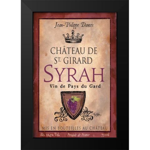 Still Life Wine Label VII Black Modern Wood Framed Art Print by Baker, Mary Beth