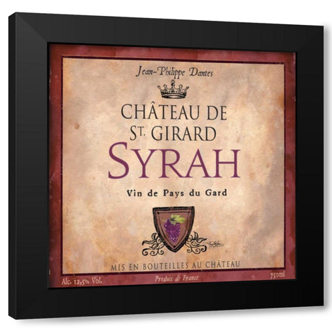 Still Life Wine Label Square VII Black Modern Wood Framed Art Print with Double Matting by Baker, Mary Beth
