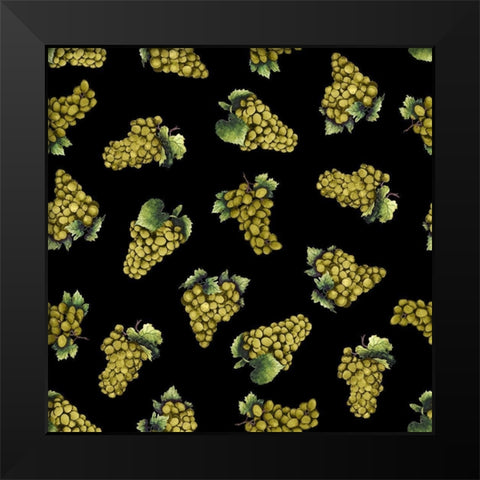 Wine Grapes Pattern B Black Modern Wood Framed Art Print by Baker, Mary Beth