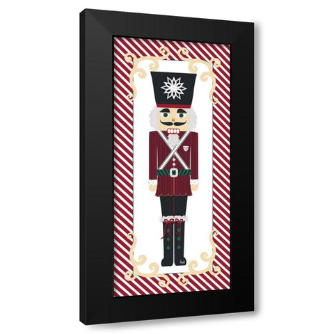 Nutcracker On Red Stripe I Black Modern Wood Framed Art Print by Metz, Andi