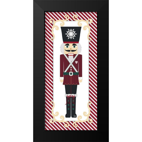 Nutcracker On Red Stripe I Black Modern Wood Framed Art Print by Metz, Andi