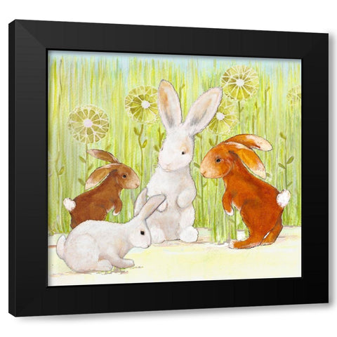 Cool Kids Black Modern Wood Framed Art Print with Double Matting by Diannart