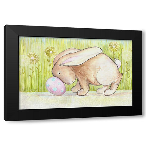 Pushing Easter Black Modern Wood Framed Art Print by Diannart