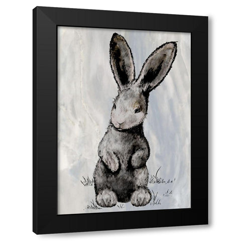 Bunny on Marble III Black Modern Wood Framed Art Print by Diannart