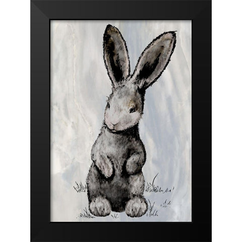 Bunny on Marble III Black Modern Wood Framed Art Print by Diannart