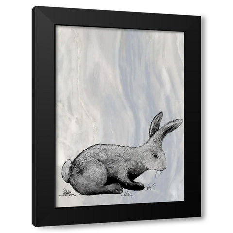 Bunny on Marble IV Black Modern Wood Framed Art Print with Double Matting by Diannart