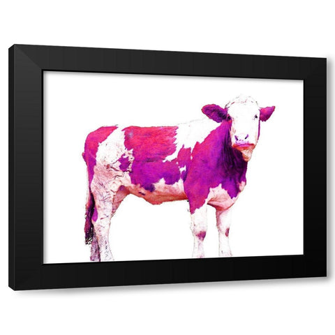 Bright Violet Swiss Cow Black Modern Wood Framed Art Print by Hyler, JB