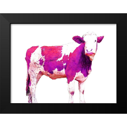 Bright Violet Swiss Cow Black Modern Wood Framed Art Print by Hyler, JB