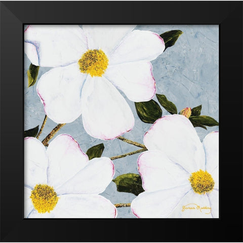 White Floral II Black Modern Wood Framed Art Print by Redding, James