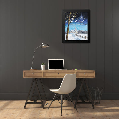 Blessed Church Black Modern Wood Framed Art Print by Redding, James