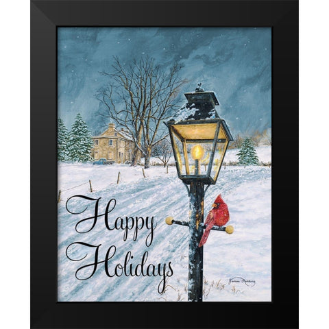 Happy Holidays Black Modern Wood Framed Art Print by Redding, James