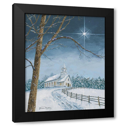 Shining Holiday Star Black Modern Wood Framed Art Print by Redding, James