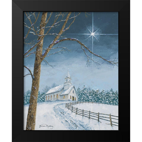 Shining Holiday Star Black Modern Wood Framed Art Print by Redding, James