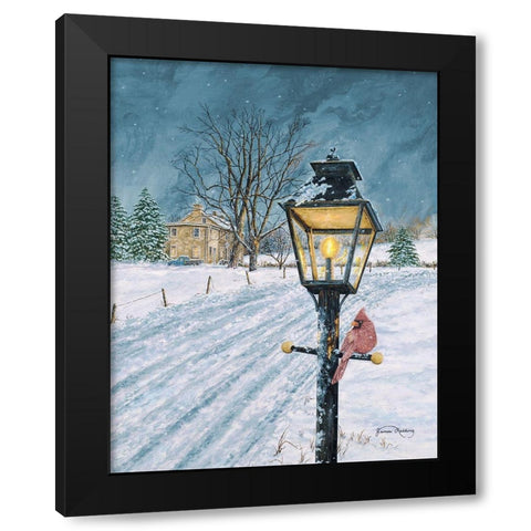 Winter Bird Black Modern Wood Framed Art Print by Redding, James