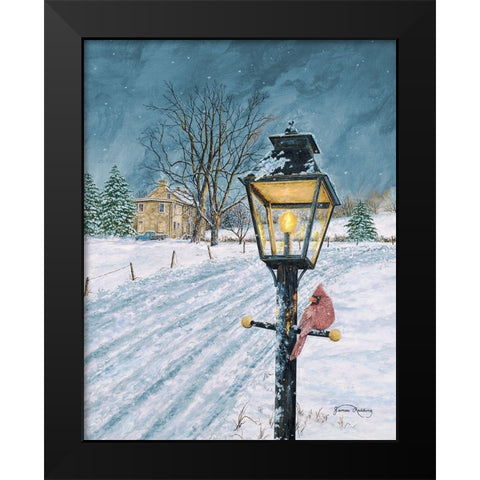 Winter Bird Black Modern Wood Framed Art Print by Redding, James