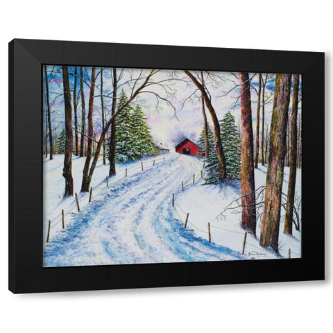 Winters Glow Black Modern Wood Framed Art Print with Double Matting by Redding, James