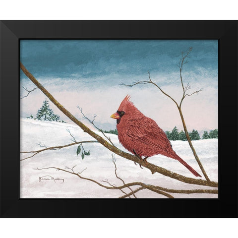 Auburn Cardinal Black Modern Wood Framed Art Print by Redding, James