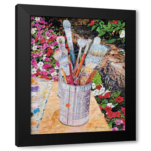 Happy Place Black Modern Wood Framed Art Print by Redding, James