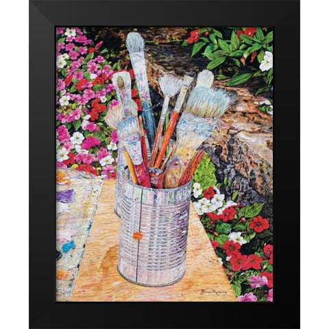 Happy Place Black Modern Wood Framed Art Print by Redding, James