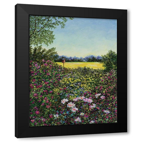 Along The Meadows Edge Black Modern Wood Framed Art Print with Double Matting by Redding, James