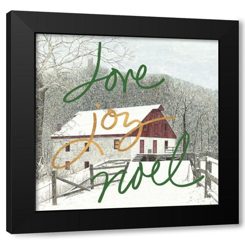 Love Joy Noel Black Modern Wood Framed Art Print with Double Matting by Redding, James