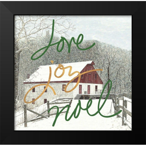 Love Joy Noel Black Modern Wood Framed Art Print by Redding, James