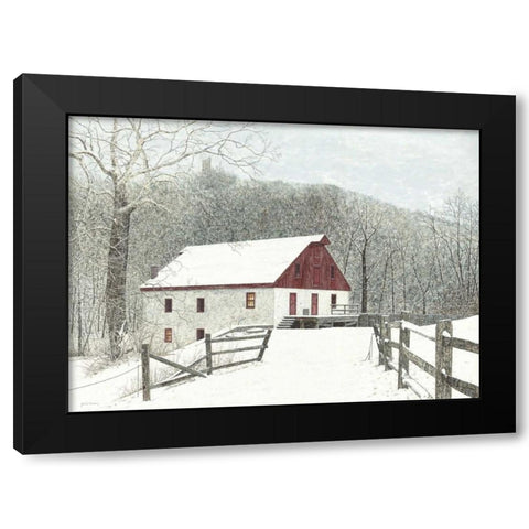 Grist Mill Black Modern Wood Framed Art Print by Redding, James