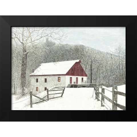 Grist Mill Black Modern Wood Framed Art Print by Redding, James