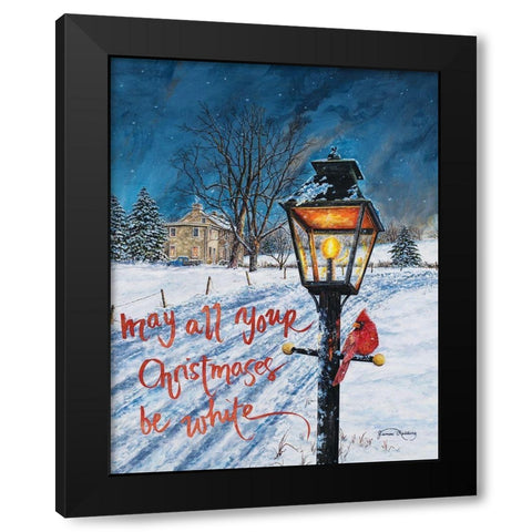 White Christmas Black Modern Wood Framed Art Print by Redding, James