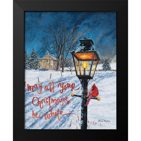 White Christmas Black Modern Wood Framed Art Print by Redding, James
