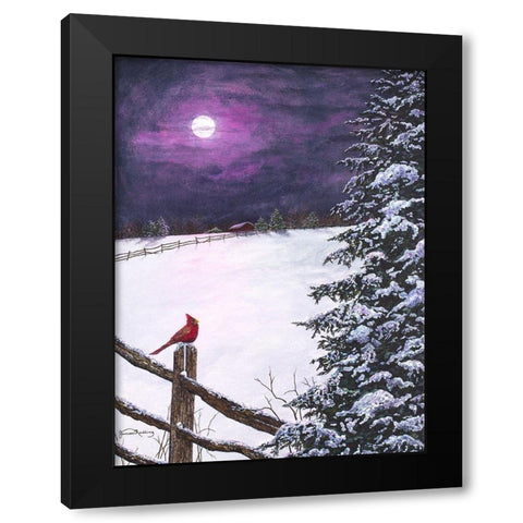 Deep Mauve Midnight Black Modern Wood Framed Art Print by Redding, James