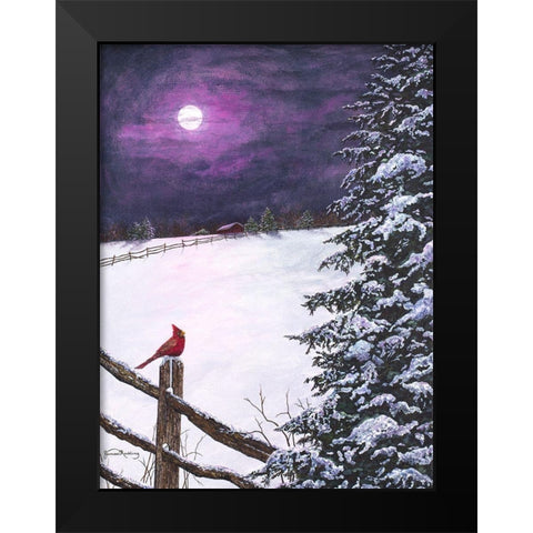 Deep Mauve Midnight Black Modern Wood Framed Art Print by Redding, James