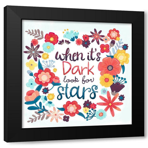 Look For The Stars Black Modern Wood Framed Art Print with Double Matting by Josefina
