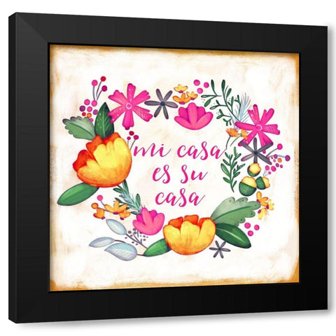 Mi Casa Es Su Casa Black Modern Wood Framed Art Print with Double Matting by Josefina