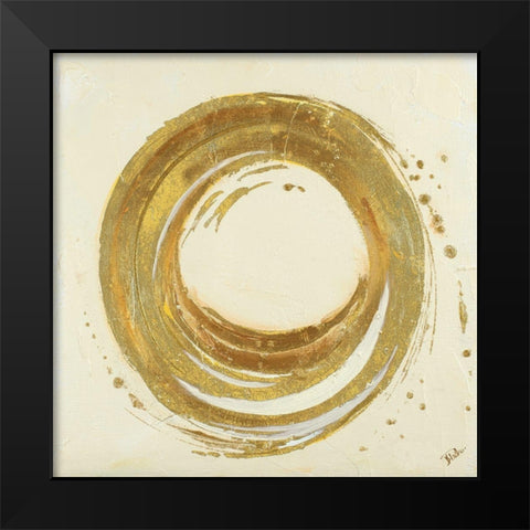Gold Circle Black Modern Wood Framed Art Print by Pinto, Patricia